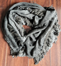 Echarpe en bambou  "Miss Terre" taupe à bords de fil doré  Gamme Luxe - Made in Italy - NEW