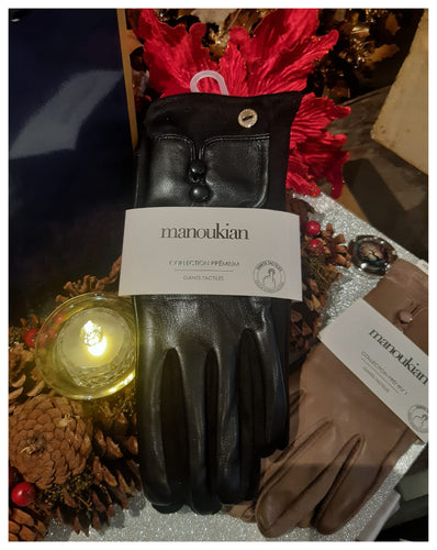 Gants en cuir & suédine noirs ou beiges - élégants & très doux!!