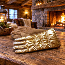 Gants dorés imperméables en suédine - couleur superbe & tout doux!