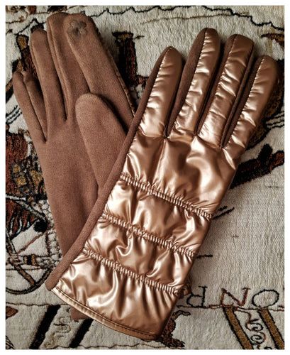 Gants dorés/cuivrés imperméables en suédine - couleur superbe & tout doux!