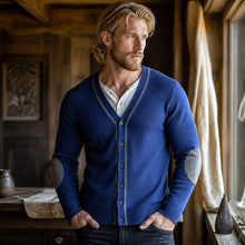 Gilet Templar Soul Mérinos & Cachemire - Bleu Roi & Gris