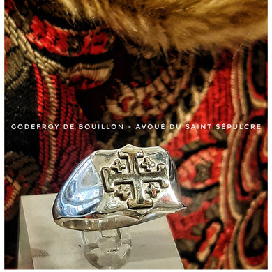 Chevalière Godefroy de Bouillon - Argent plein 925 - Réassort 2025