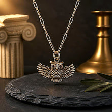 Pendentif "Hibou d'Athena" en argent 925 & grenats - NEW