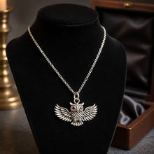 Pendentif "Hibou d'Athena" en argent 925 & grenats - NEW