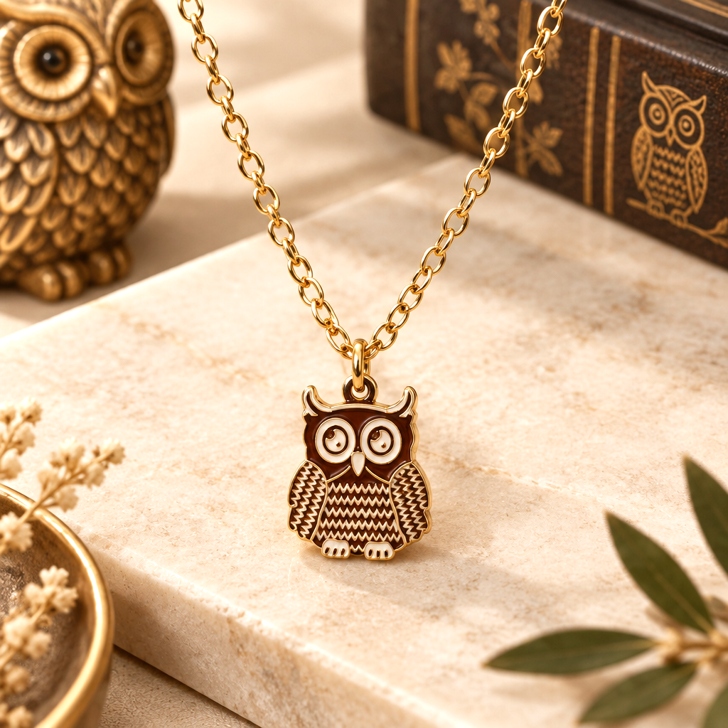Collier Hibou d'Athéna – Vermeil & Sagesse Antique