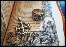 Chevalière "Croisés Nordiques" - Croix de Jérusalem & motifs celtico-vikings - NEW 2024