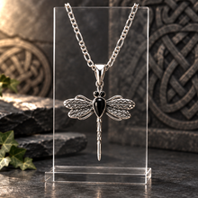 Pendentif Libellule chaîne incluse - Argent 925 & Onyx noir