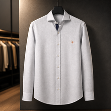 Chemise 100% lin naturel blanc et bleu roi - Made in France (L, XL & XXL)