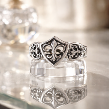 Très belle bague stylisée Fleur de Lys & croix en argent - Réassort 2026
