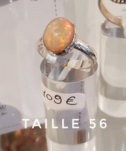 Bague en argent avec très belle Opale "sorbet orange" d'Ethiopie - NEW 2023