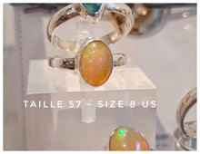 Bague en argent avec très belle Opale "sorbet orange" d'Ethiopie - NEW 2023