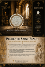 Pendentif Saint-Benoît baroque - nacre naturelle - Superbe nouveauté!