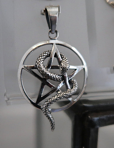 Pendentif Pentacle & Serpent en Argent 925 - Collection Légendes ancestrales - NEW