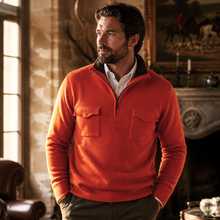 Pull Templar Soul - Col Camionneur Mandarine & brun - Laine & Cachemire