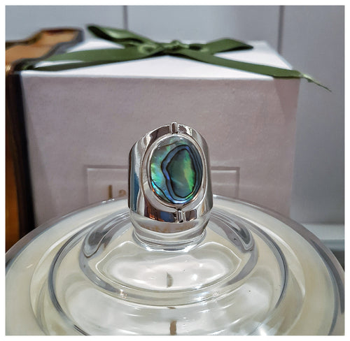 Bague en argent et nacre d'abalone 
