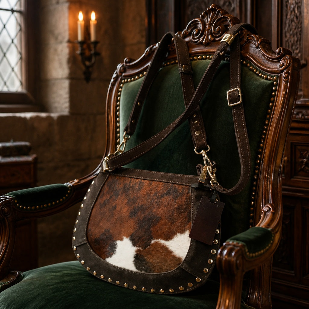 Superbe Sac Miss Terre - l'élégance des Terroirs - Cuir & Peau de Vache