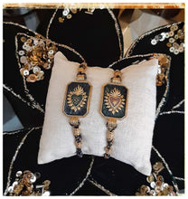 Collection Sacré Cœur / Coeur de Jésus - Bracelet inox doré, émail & cordage