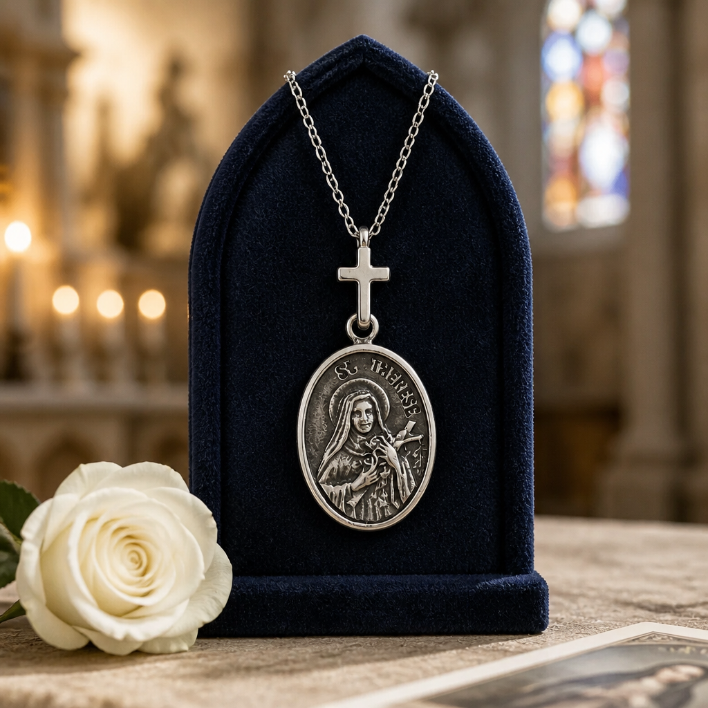 Médaille Sainte-Thérèse & Saint-Christophe -  Argent 925
