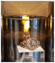 NEW pour Dames! Chevalière Sceau Templier en argent couvert d'or  - sur commande & sur mesure!