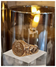 NEW pour Dames! Chevalière Sceau Templier en argent couvert d'or  - sur commande & sur mesure!