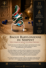 Bague "Serpent de Babylone" - Splendide pièce unique - NEW