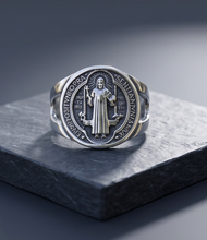 Bague Médaille de Saint Benoît double face - Argent 925