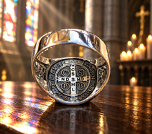 Bague Médaille de Saint Benoît double face - Argent 925
