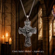 Croix en argent 925 "Archange Saint-Michel" - NEW