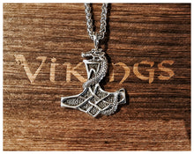Marteau de Thor avec dragon en argent 925 / Collection Viking  - NEW