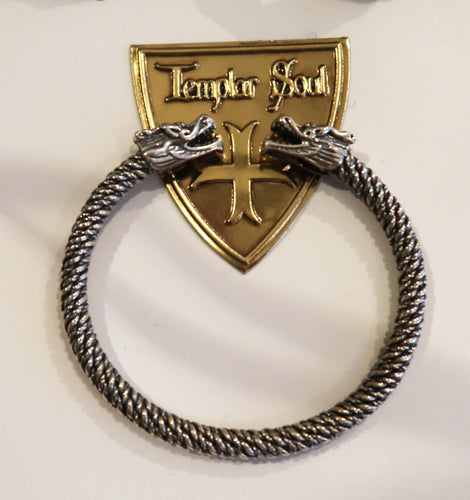 Bracelet / Torque Viking en argent avec têtes de dragons - NEW