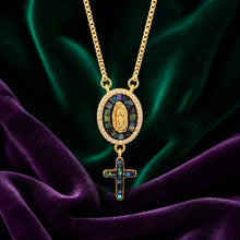 Collier Vierge Marie Romantique - Abalone & Acier Doré