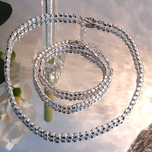 Magnifique chaîne en argent rhodié 45 cm - cubes enfilés - NEW