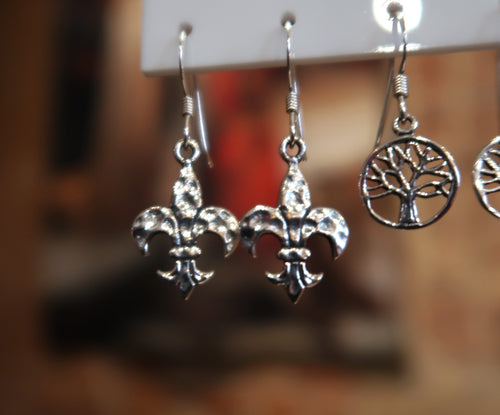 Boucles d'oreilles en argent Fleur de Lys