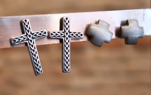 Boucles d'oreilles croix pour Homme ou Dame - inox chirurgical