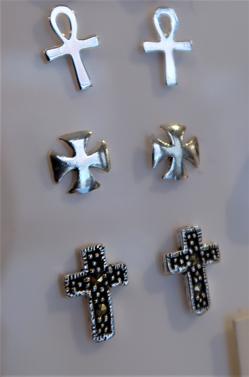 Boucles d'oreilles - petites croix des Templiers en argent - NEW