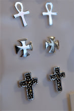 Boucles d'oreilles - petites croix en argent et marcassites - NEW