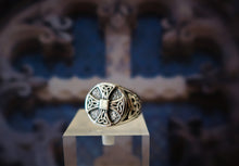 Chevalière "Croix Celtique" en argent croix et motifs nordiques