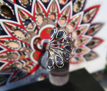 Bague "Paon" en argent et iolite, pierres des Vikings - Pièce unique - NEW