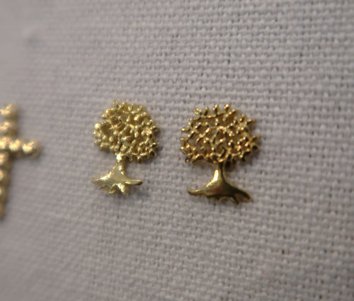 Boucles d'oreilles en vermeil (or sur argent 925) Arbre de vie non cerclé - NEW