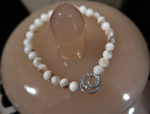 Bracelet féminin en perles de coquillage (sea shell) et Swarovski - NEW