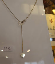 Superbe collier en vermeil (doré) avec cœurs à la jonction en cristaux Swarovski - NEW