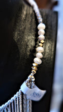 Superbe collier de marque NAKAMOL - chaînes lamées et perles d'eau douce