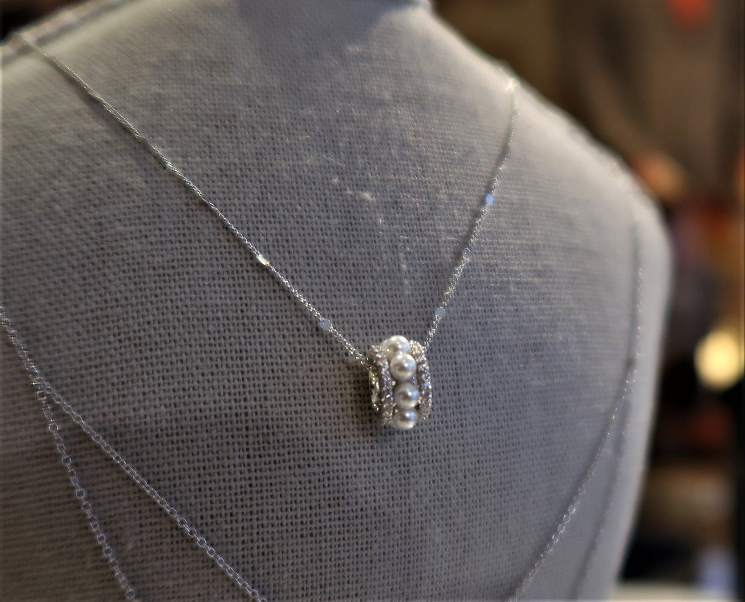 Collier en argent avec pendentif perles & cristaux Swarovski - NEW 2021