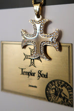 Croix des Templiers en OR FIN 18 CARATS et 85 diamants sertis