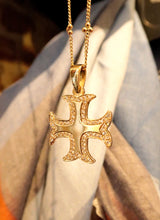Croix des Templiers en vermeil et zircons - Création Templar Soul