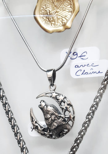 Pendentif Loup & Lune - Collection Viking en argent 925 - NEW 2022